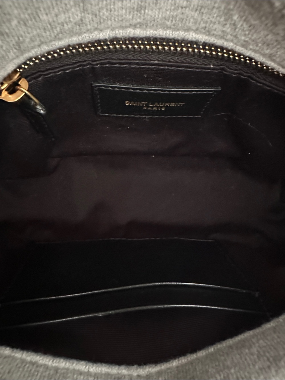 Saint Laurent LouLou Light Grey Quilted Crossbody with Gold YSL Emblem - Picture 9 of 12